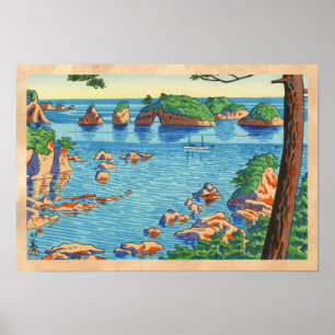 Asano Takeji Ansichten von Wakayama Kinomastushima Poster