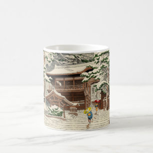 Asano Takeji Schnee im Yuki-Schrein shin hanga Kun Kaffeetasse