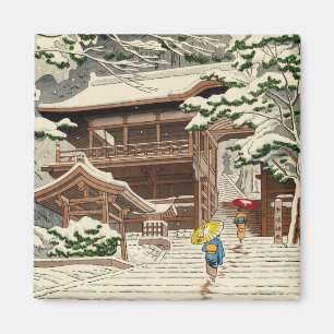 Asano Takeji Schnee im Yuki-Schrein shin hanga Kun Magnet