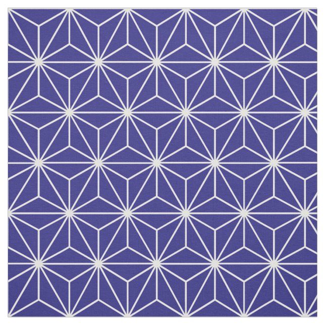 Asanoha Geometric Stars Dark Blue Stoff (Muster)