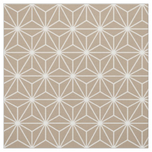 Asanoha Geometric Stars Natural Light Brown Stoff