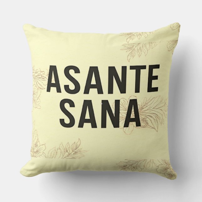 Asante Sana Butter Cream  – Warm Gold Swahili Affi Kissen (Vorderseite)