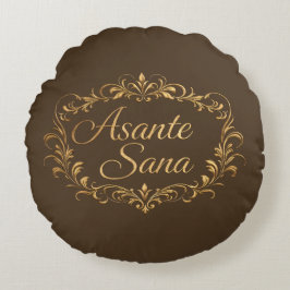 Asante Sana Espresso & Tan  – Gilded F Reversible  Rundes Kissen
