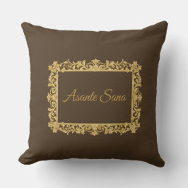 Asante Sana Espresso & Tan Gilded Frame Reversible Kissen