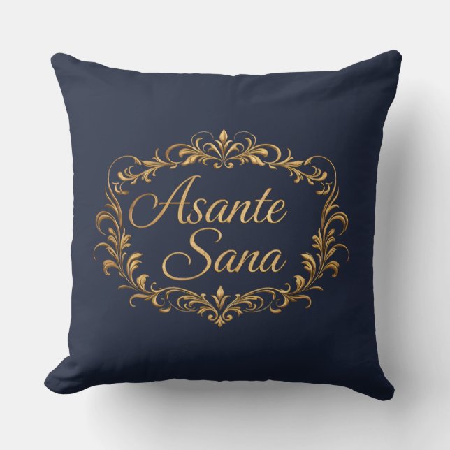 Asante Sana Midnight Navy & Ivory  –  Noir Anchor  Kissen (Vorderseite)