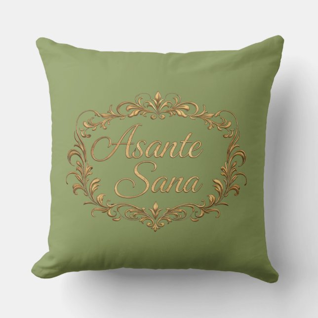 Asante Sana Sage & Ivory – Gilded Oval Reversible  Kissen (Vorderseite)