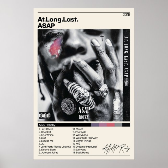 ASAP-Rockys bei langen letzten ASAP-Views Tracklis Poster (Vorne)