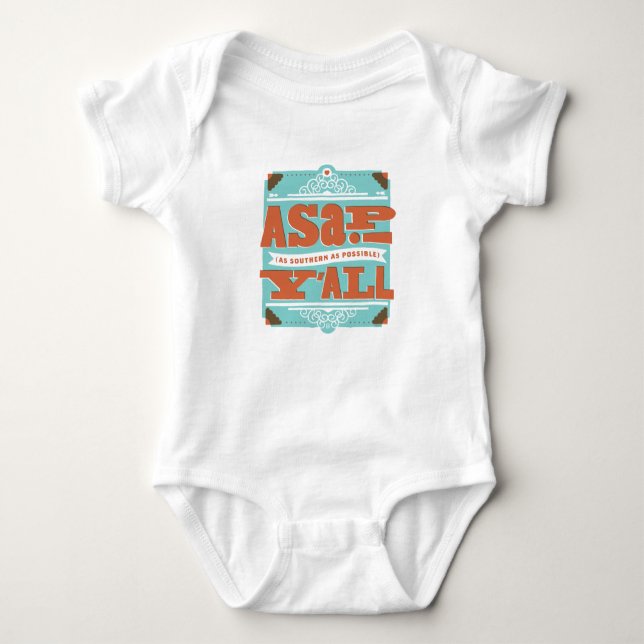 ASAP | So südlich wie möglich Y'ALL Baby Strampler (Vorderseite)