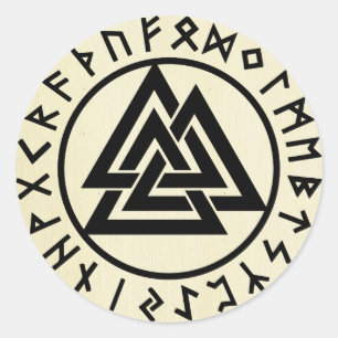 Asatru, alte nordische Religion, Symbole, odin & T Runder Aufkleber