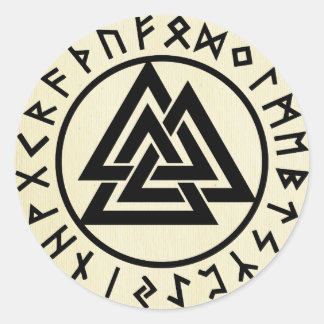 Asatru, alte nordische Religion, Symbole, odin & T Runder Aufkleber