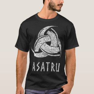 Asatru Odins Hörner Nordische Mythologie Distresse T-Shirt