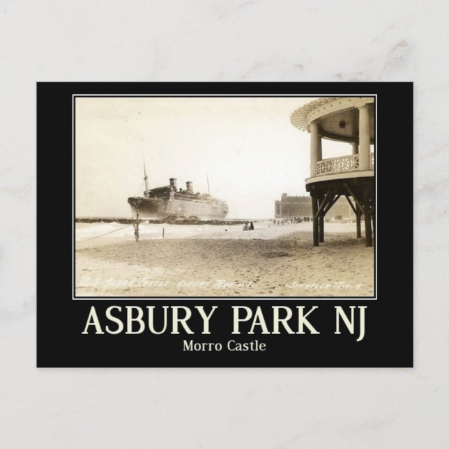 Asbury Park, Morro Castle, Vintag Postkarte (Vorderseite)