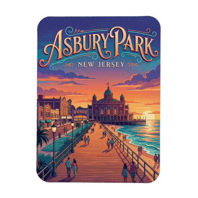 Asbury Park New Jersey Magnet (Vertikal)