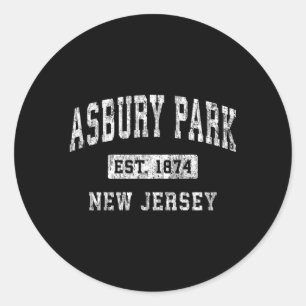 Asbury Park New Jersey Nj Etablierte Sport Runder Aufkleber
