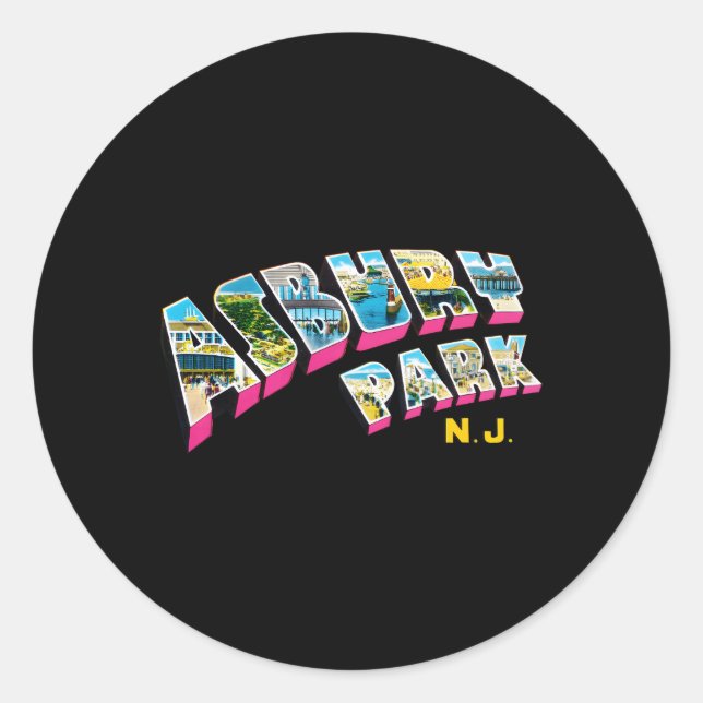 Asbury Park New Jersey Nj Runder Aufkleber (Vorderseite)