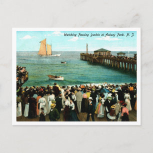Asbury Park NJ Beim Beobachten der Yachten 1906 Vi Postkarte