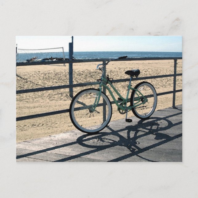 Asbury Park NJ Boardwalk - Green Bicycle Postkarte (Vorderseite)