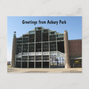 Asbury Park NJ Boardwalk und Casino Gebäude Postkarte