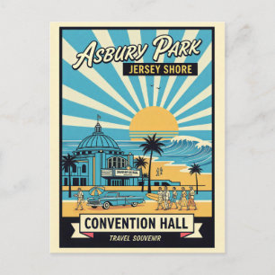 Asbury Park NJ Jersey Shore Retro Postkarte