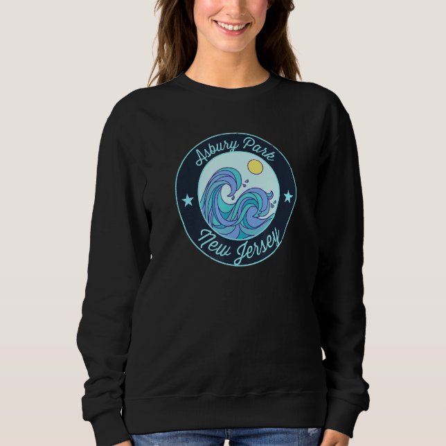 Asbury Park Nj New Jersey Souvenir Nautical Surfer Sweatshirt (Vorderseite)