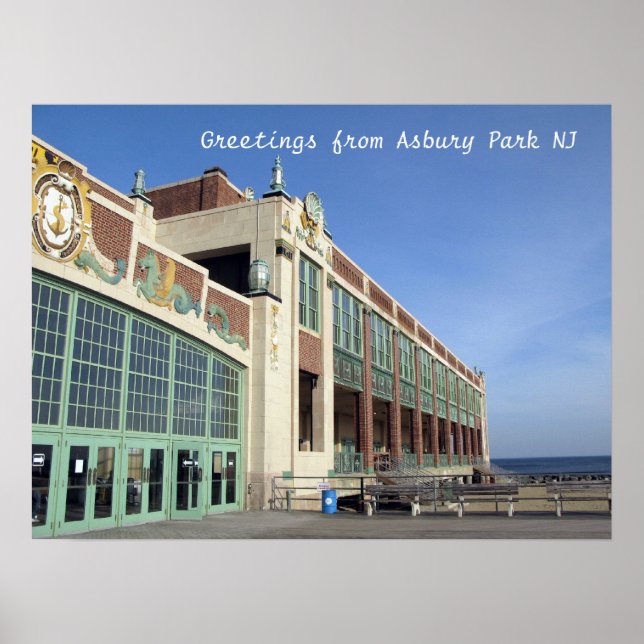 Asbury Park NJ Promenade - Kongresshalle Poster (Vorne)