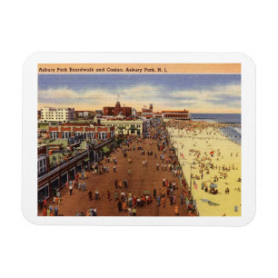 Asbury Park NJ, Strandpromenade, Casino, 1950er Ja Magnet