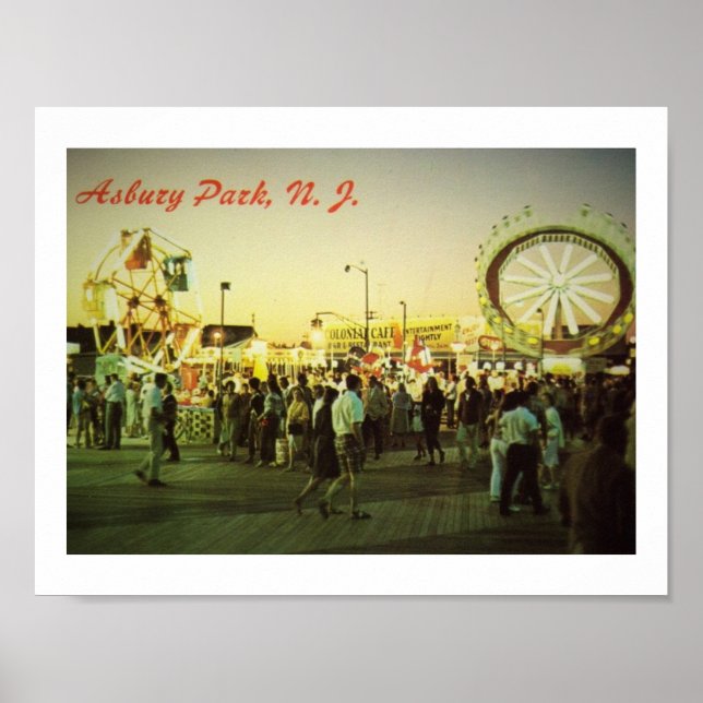 Asbury Park, NJ Vergnügungen auf dem Boardwalk Poster (Vorne)