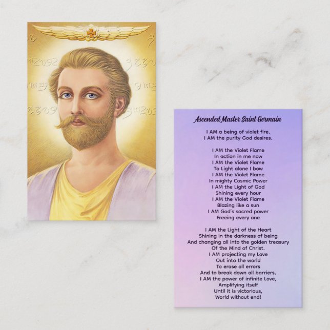 Ascended Master Saint Germain Visitenkarte (Vorne/Hinten)