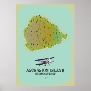 Ascension Insel Britisches Überseegebiet Karte Poster