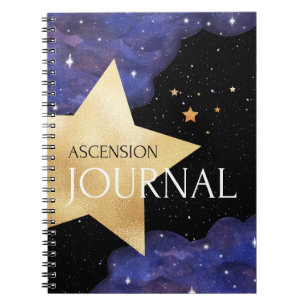 Ascension Journal - Lila & Gold Cosmic Star Notizblock