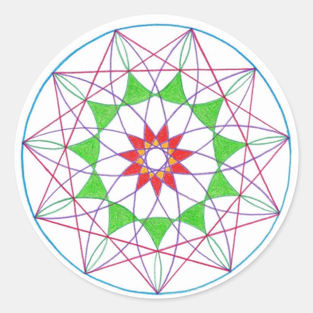 Ascension Mandala Runder Aufkleber (Vorderseite)