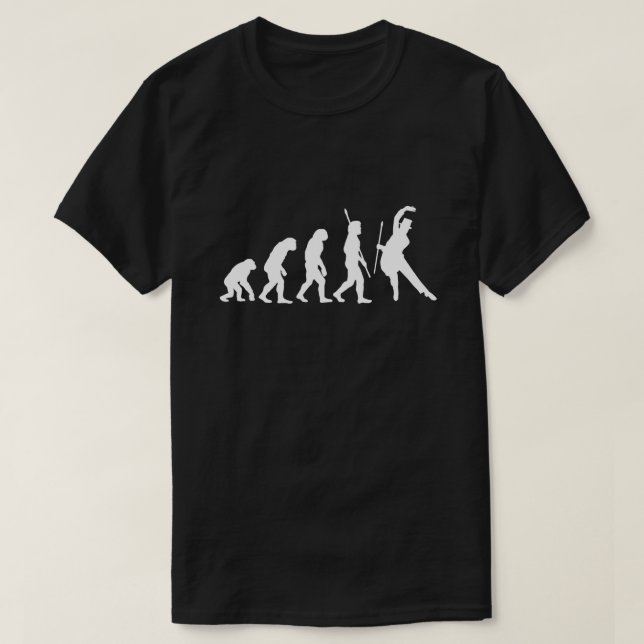 Ascent of Man Funny Evolution Dancing Gentleman T-Shirt (Design vorne)