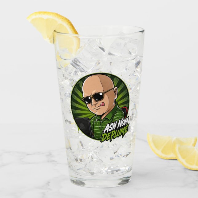 Asch Nom DePlume Glas Tasse (Vorderseite Ice)