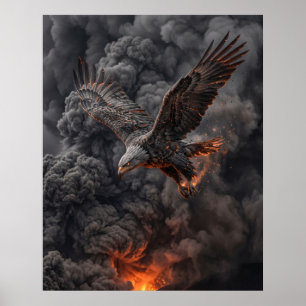 Asche-Adler-Vulkanwolken-Leinwand Poster