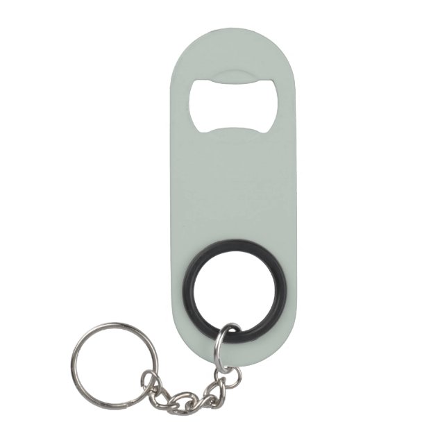Asche grau (Vollfarbe) Mini Flaschenöffner (Vorderseite)