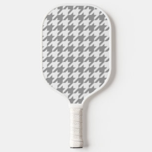 Asche Grau-Weiß-Hahnentrittmuster Karo Pickleball Schläger