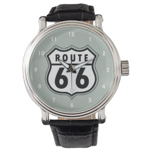Asche Gray Route 66 Straßenschild Armbanduhr