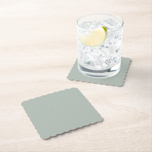 Asche Gray Scalloped Square Paper Untersetzer (Vor Ort)