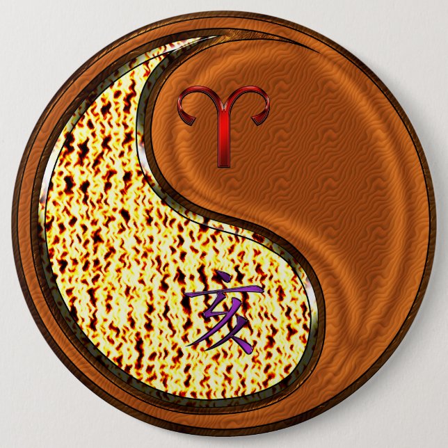 Äsche und Holzbohlen Button (Vorderseite)