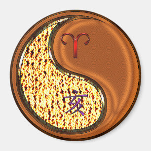 Äsche und Holzbohlen Magnet