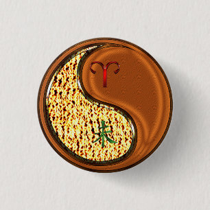 Äsche und Holzziege Button
