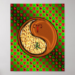 Äsche und Holzziege Poster