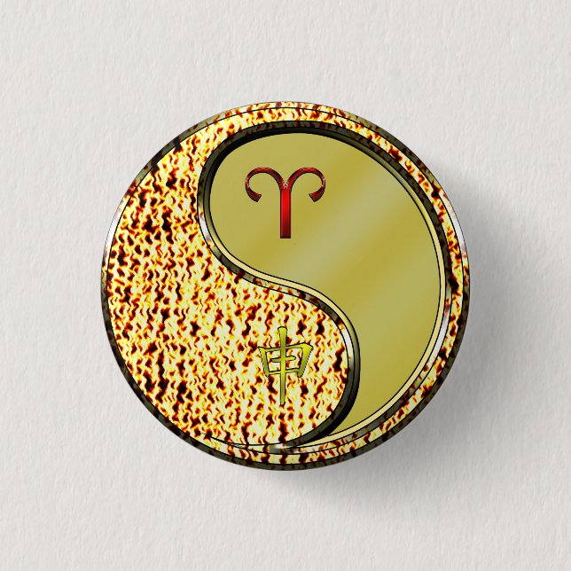 Äsche und Metallaffe Button (Vorderseite)