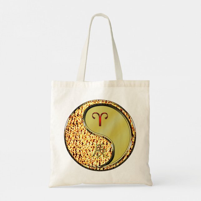 Äsche und Metalldrache Tragetasche (Rückseite)
