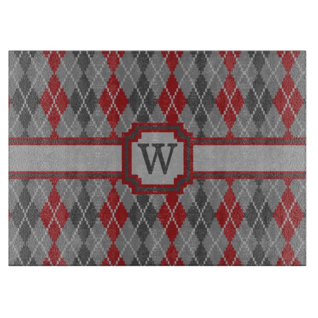 Asche und Raute Glass Cutting Board Schneidebrett (Vorderseite)
