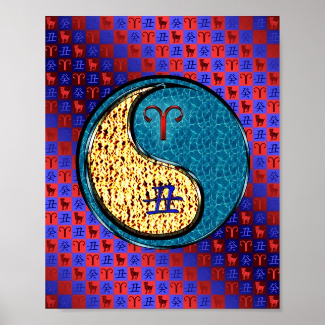 Äsche und Wasser Poster (Vorne)