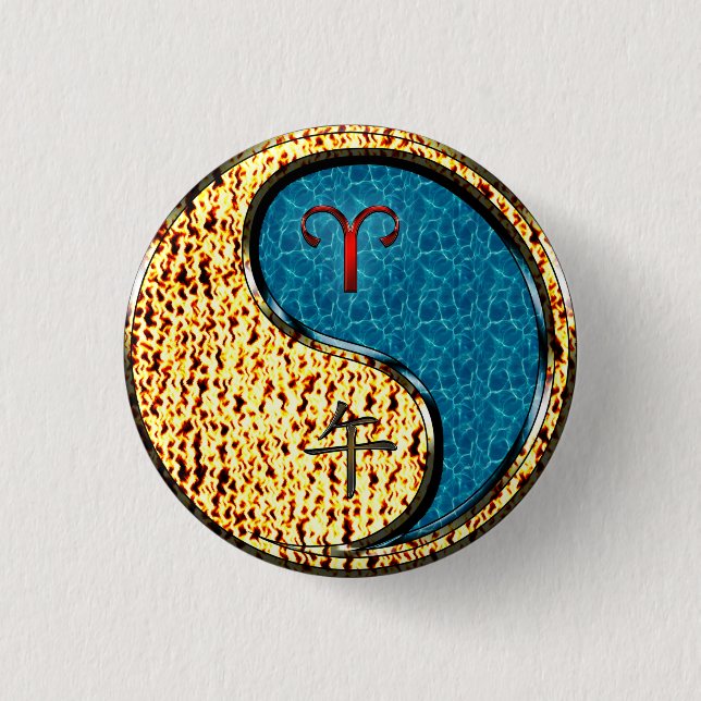 Äsche und Wasserpferd Button (Vorderseite)