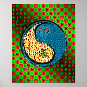 Äsche und Wasserziege Poster