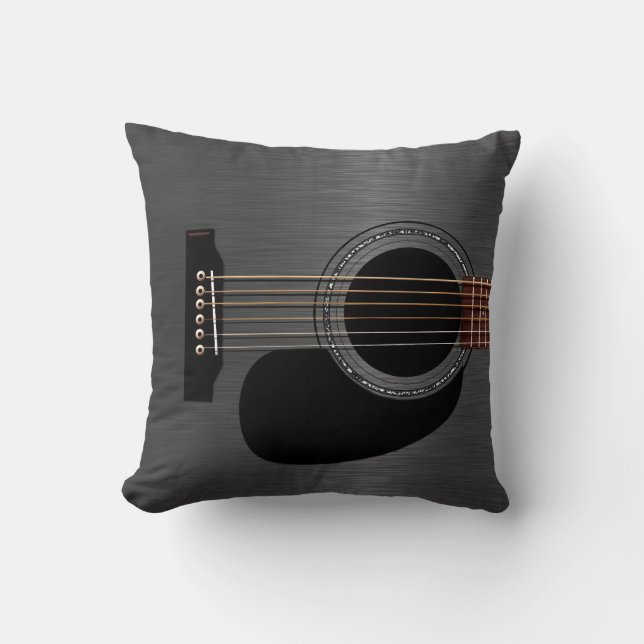 Aschen-schwarze Akustikgitarre Kissen (Vorderseite)