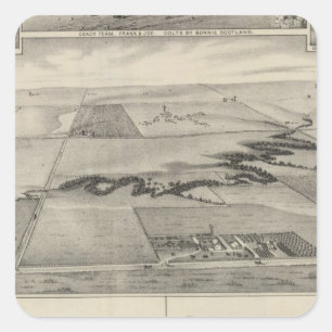 Aschen-Tal-Vorrat-Bauernhof, Larned, Kansas Quadratischer Aufkleber